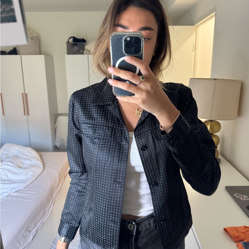 Stylish Black Polka Dot Women's Jacket